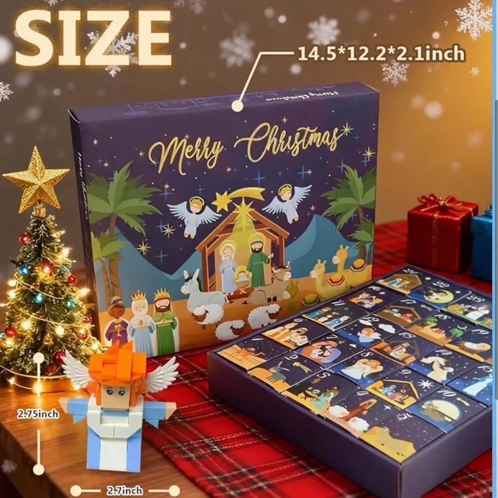 Nativity Building Blocks Advent Calendar, 24 Days of Nativity. New in Box!